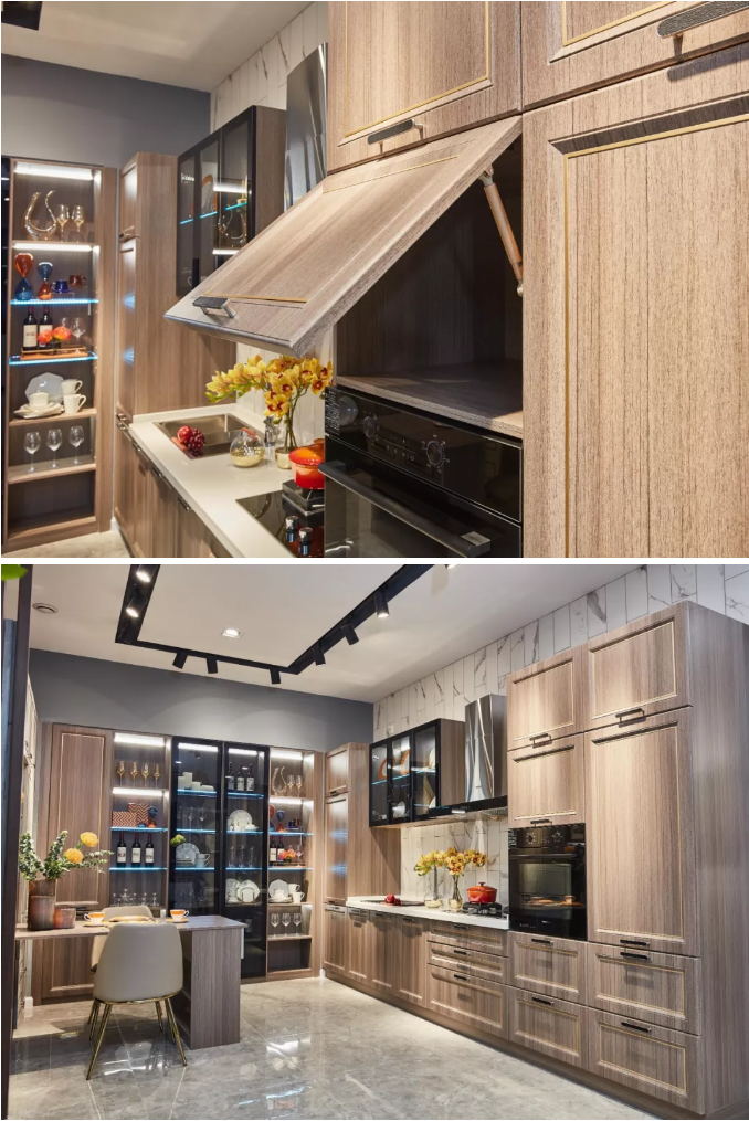 免漆生態(tài)板銀沙柚木定制櫥柜