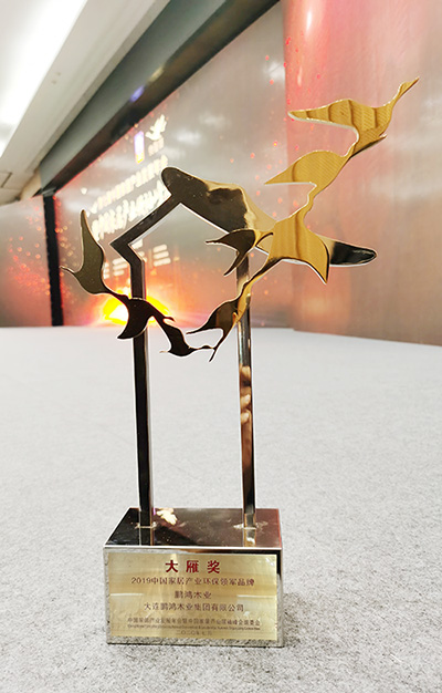 中國家居產業環保領軍品牌獎杯